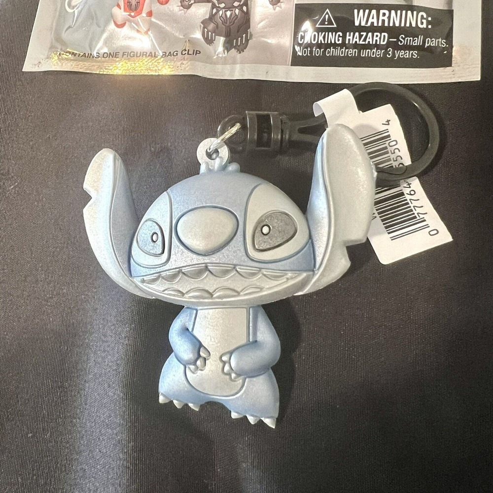 Disney 100 Platinum NEW * Silver Stitch Alien Clip * Blind Bag Monogram Keychain - Picture 2 of 8